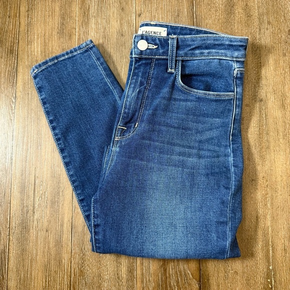 L'AGENCE Marguerite High-Rise Skinny Jeans 26 Blue - Picture 2 of 15